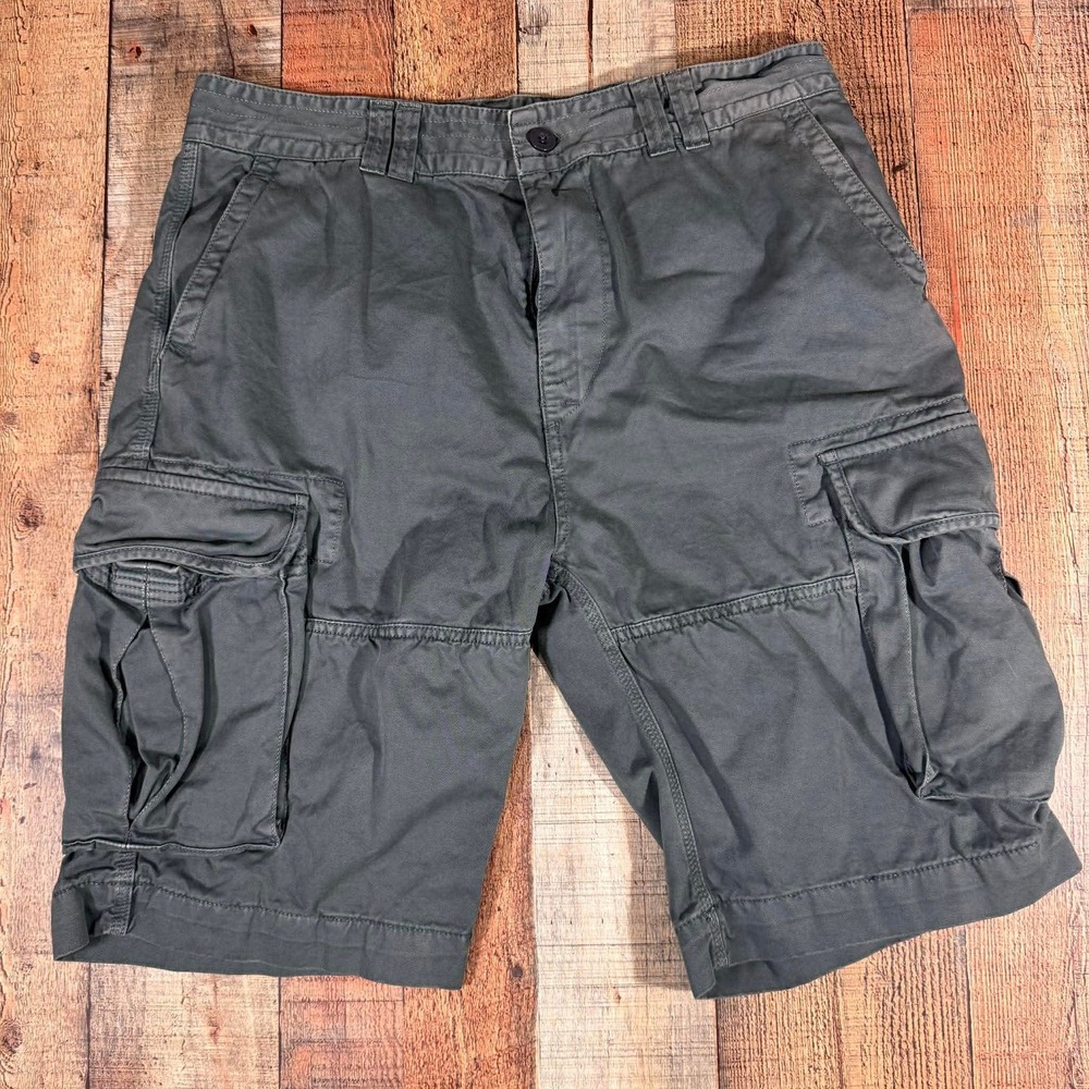Longjohn & Sons Mens Gray Cotton Cargo Shorts 36 American Classics